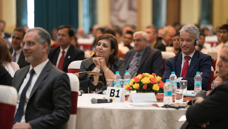 Participants and delegates of the Laureates and Leaders for Children Summit listening to listening to the speakers during the opening session in New Delhi, India on December 10, 2016. Photo/Tenzin Choejor/OHHDL