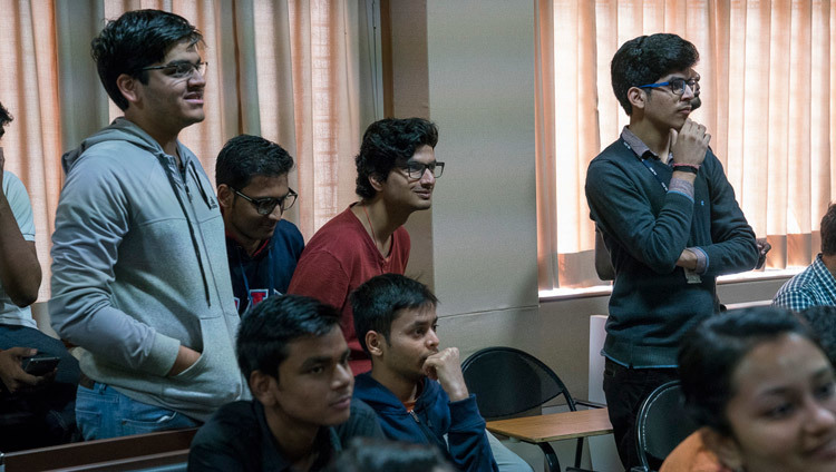 Some of the more than 400 students and faculty listening to His Holiness the Dalai Lama speaking at the National Law School of India University in Bengaluru, Karnataka, India on December 15, 2016. Photo/Tenzin Choejor/OHHDL