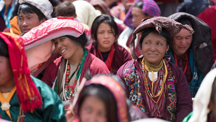 Some of the more than 50,000 people listening to His Holiness the Dalai Lama's teaching at the Yiga Choezin teaching ground in Tawang, Arunachal Pradesh, India on April 8, 2017. Photo by Tenzin Choejor/OHHDL