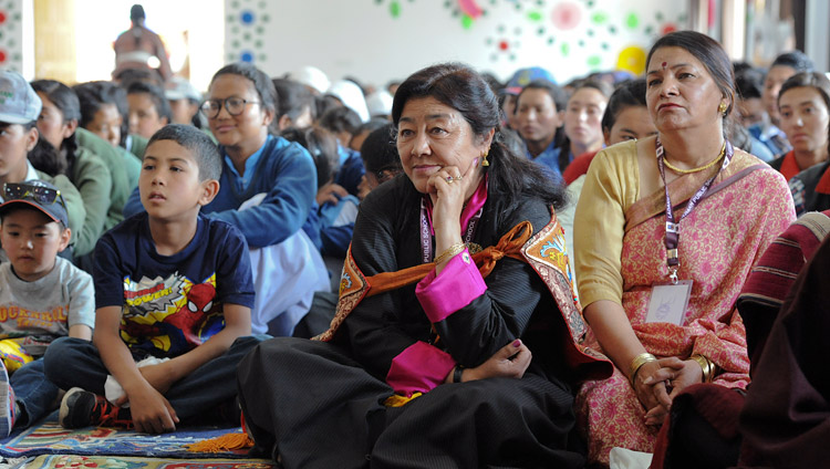 Teachers accompanying their students listening to His Holiness the Dalai Lama at Ladakh Public School in Leh, Ladakh, J&K, India on July 8, 2017. Photo by Lobsang Tsering/OHHDL