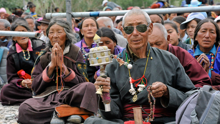 Some of the more than 10,000 people attending His Holiness the Dalai Lama's teaching in Padum, Zanskar, J&K, India on July 17, 2017. Photo by Lobsang Tsering/OHHDL