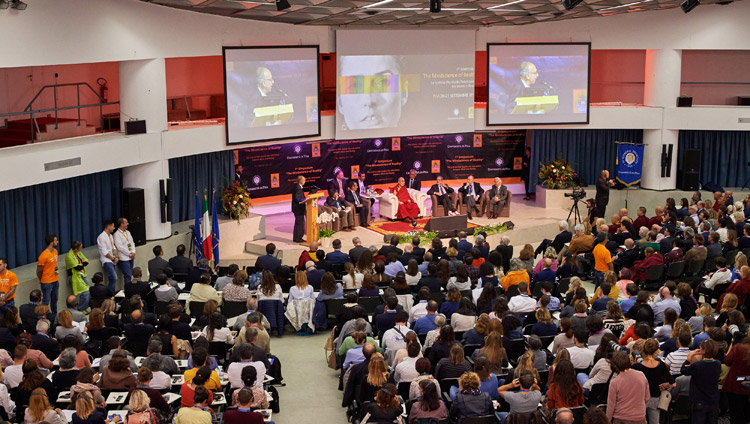 View of the Pisa Congress Hall during the opening session of the 1st Symposium of ‘The Mind-Science of Reality’ at the University of Pisa in Pisa, Italy on September 20, 2017. Photo by Olivier Adam