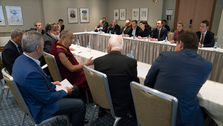 His Holiness the Dalai Lama meeting with parliamentarians from the Baltic States in Riga, Latvia on September 24, 2017. Photo by Tenzin Choejor