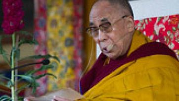 His Holiness the Dalai Lama Reads a Jataka Tale on the “Day of Miracles.”