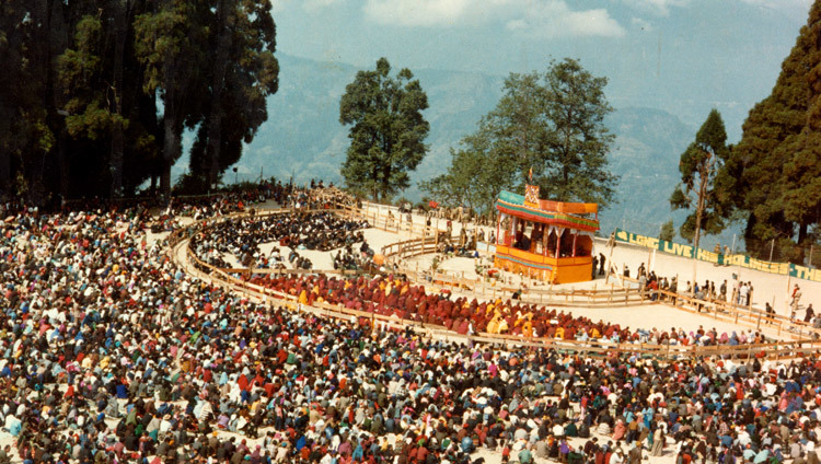 The teaching ground for the 17th Kalachakra Empowerment in Gangtok, Sikkim, India in April of 1993 (Photo/OHHDL)